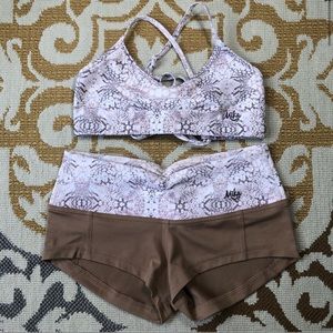 Mika yoga wear matching bra and short set